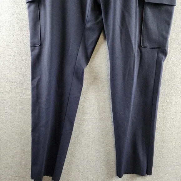BOSS Pepe Cargo Wool Relaxed Fit Pants Mens 32R Dark Blue Zip Fly Button Closure